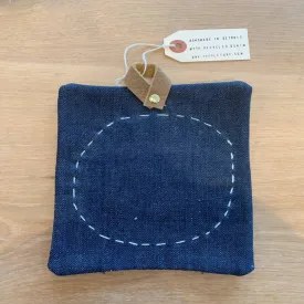 Denim Sashiko Potholder no.10