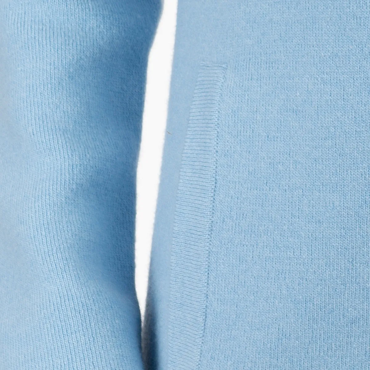 Double Collar Zip Front Cardigan in Light Blue