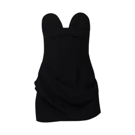 Draped Asymmetric Bustier Minidress