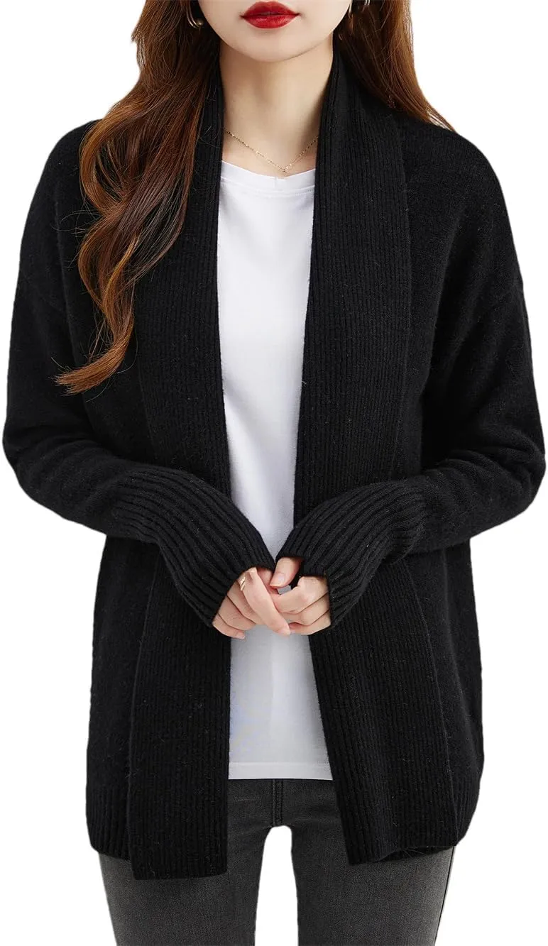 Dvbfufv Women's Merino Wool Cardigans Sweater Women's Fall Winter Fashion Warm Long Sleeve Knitted Cardigan Sweater