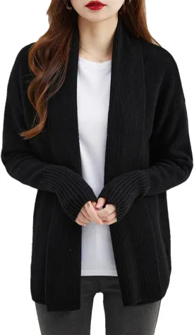 Dvbfufv Women's Merino Wool Cardigans Sweater Women's Fall Winter Fashion Warm Long Sleeve Knitted Cardigan Sweater