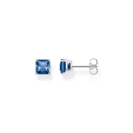 Ear studs blue stone silver