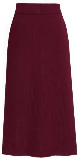 ebossy Women's Winter Warm High Waist Side Slit Wool Blend Long Skirts Rib Knit Stretchy Bodycon Pencil Skirt
