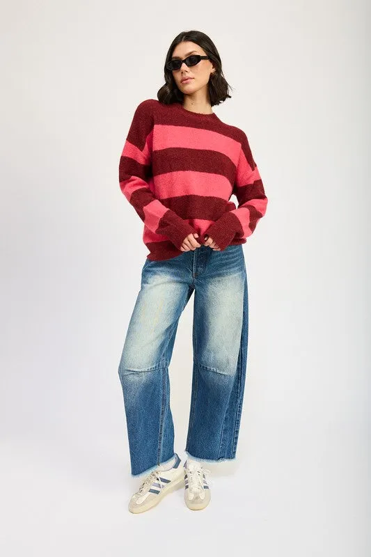 EVIE OVERSIZED STRIPED SWEATER