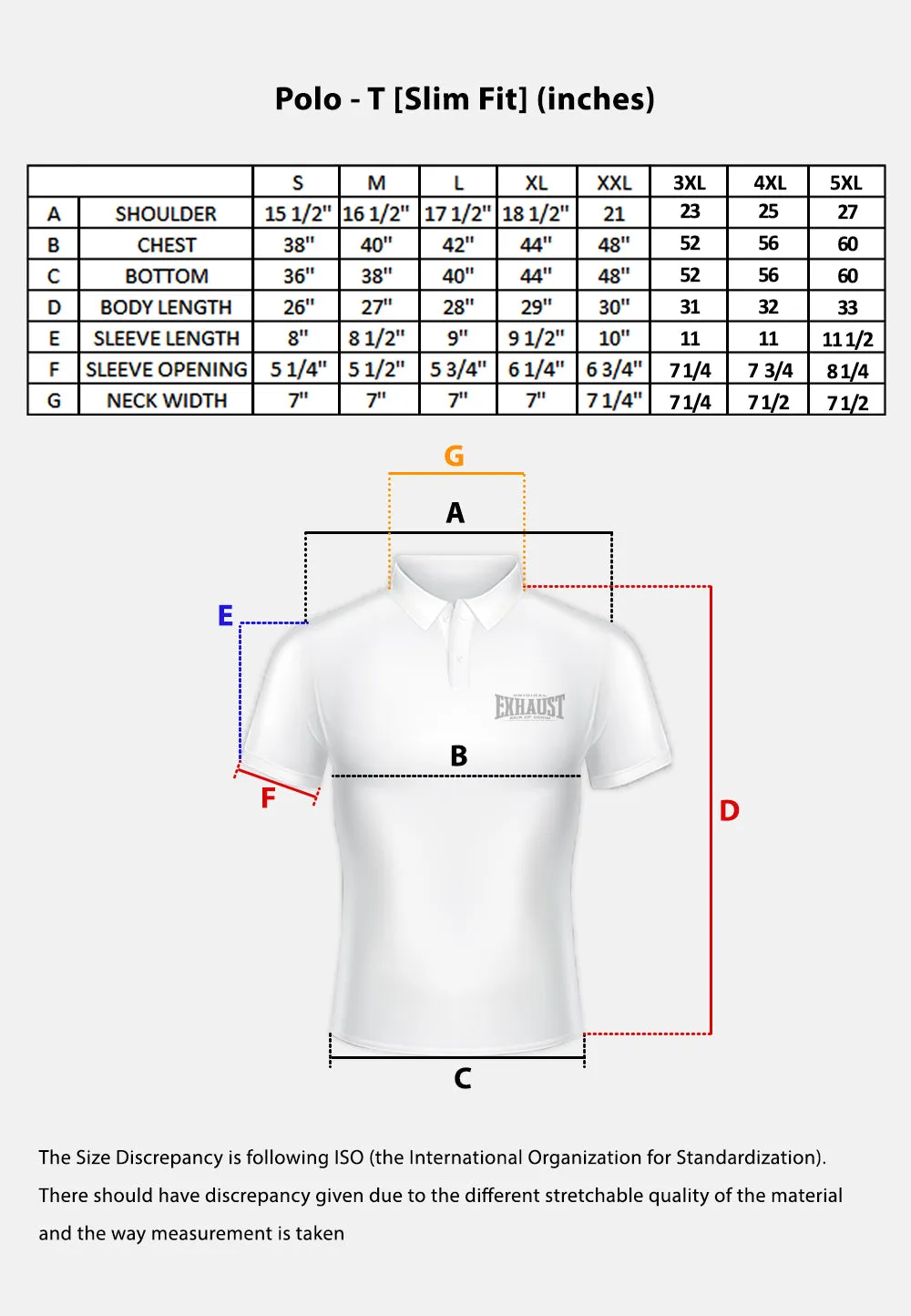 EXHAUST MENS POLO T-SHIRT [SLIM FIT] 1390