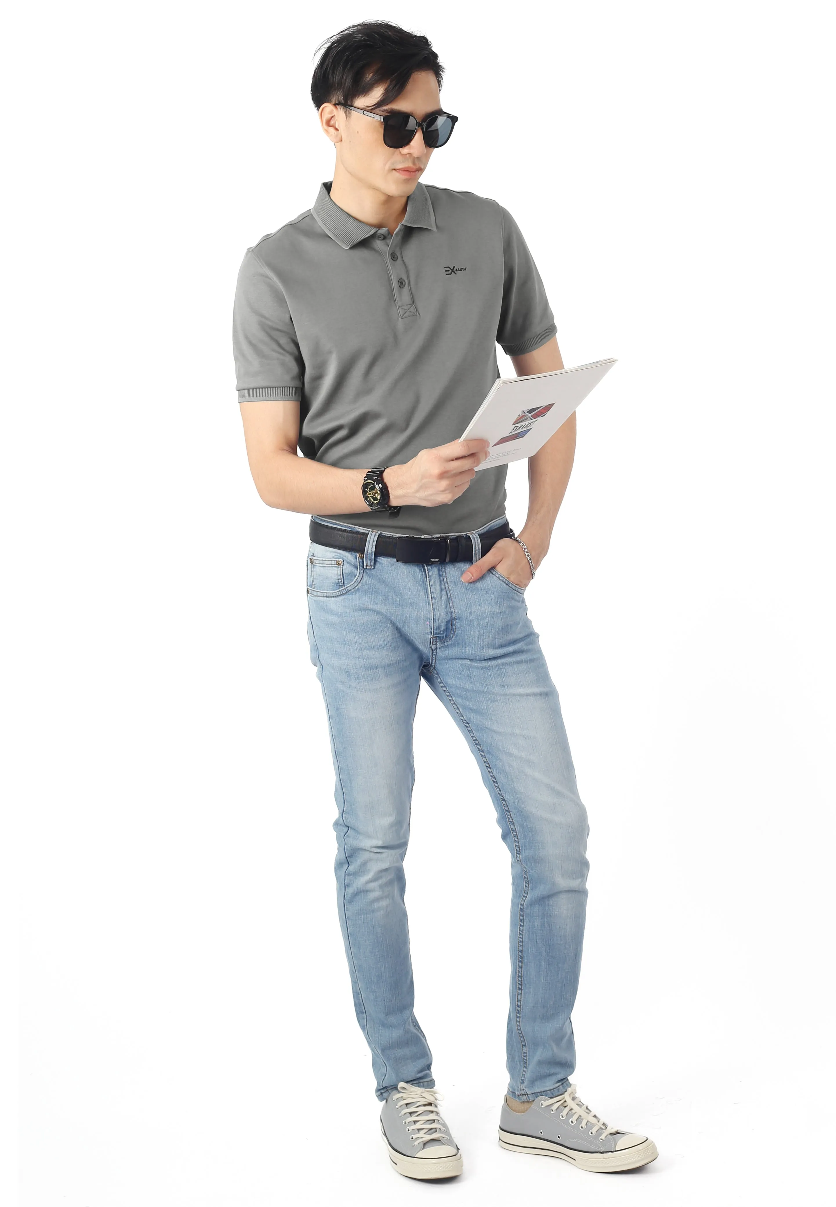 EXHAUST MENS POLO T-SHIRT [SLIM FIT] 1598