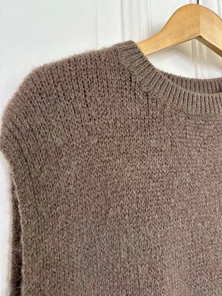 Feather Hem Soft Tank Knit - Mocha
