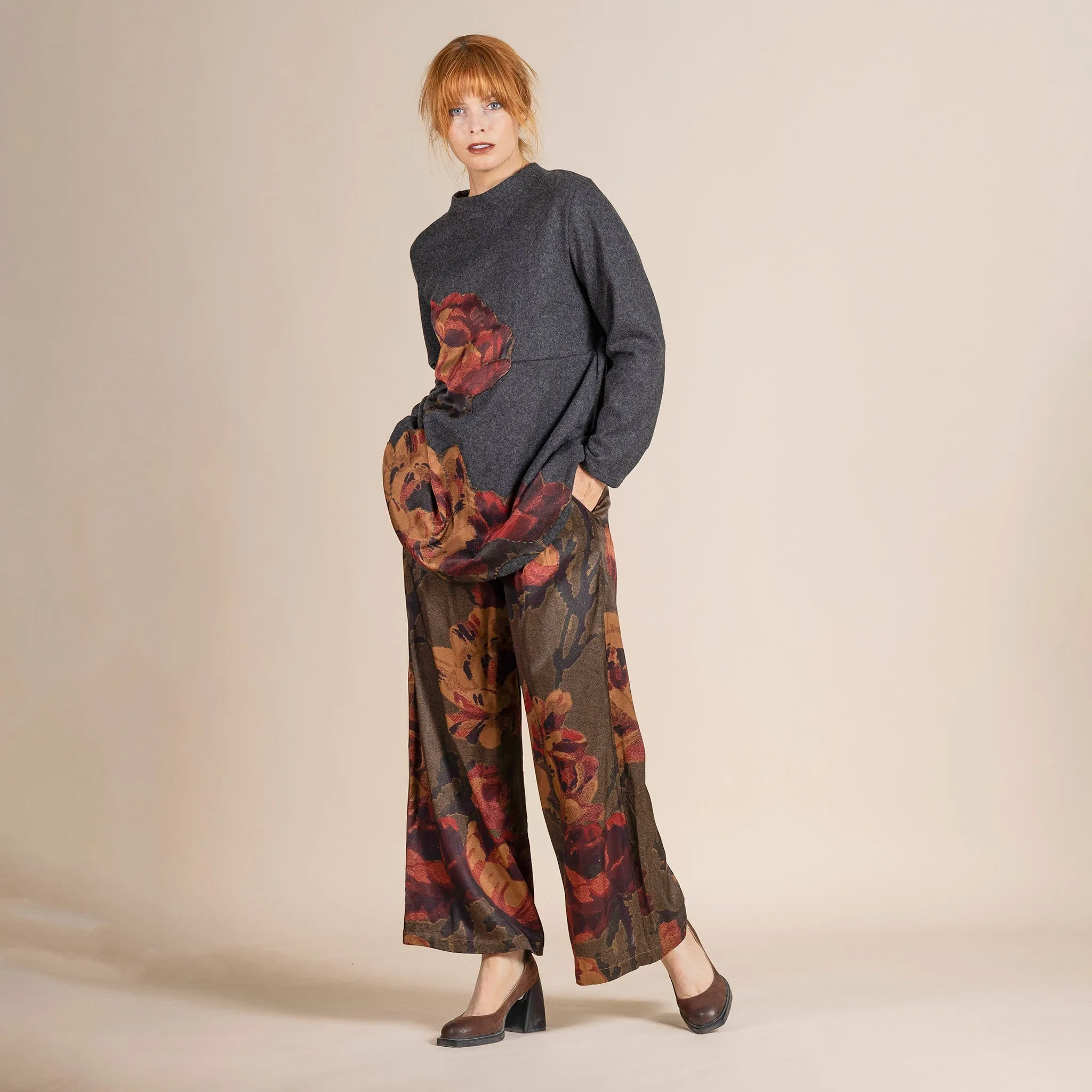 felt damask roses anna jumper