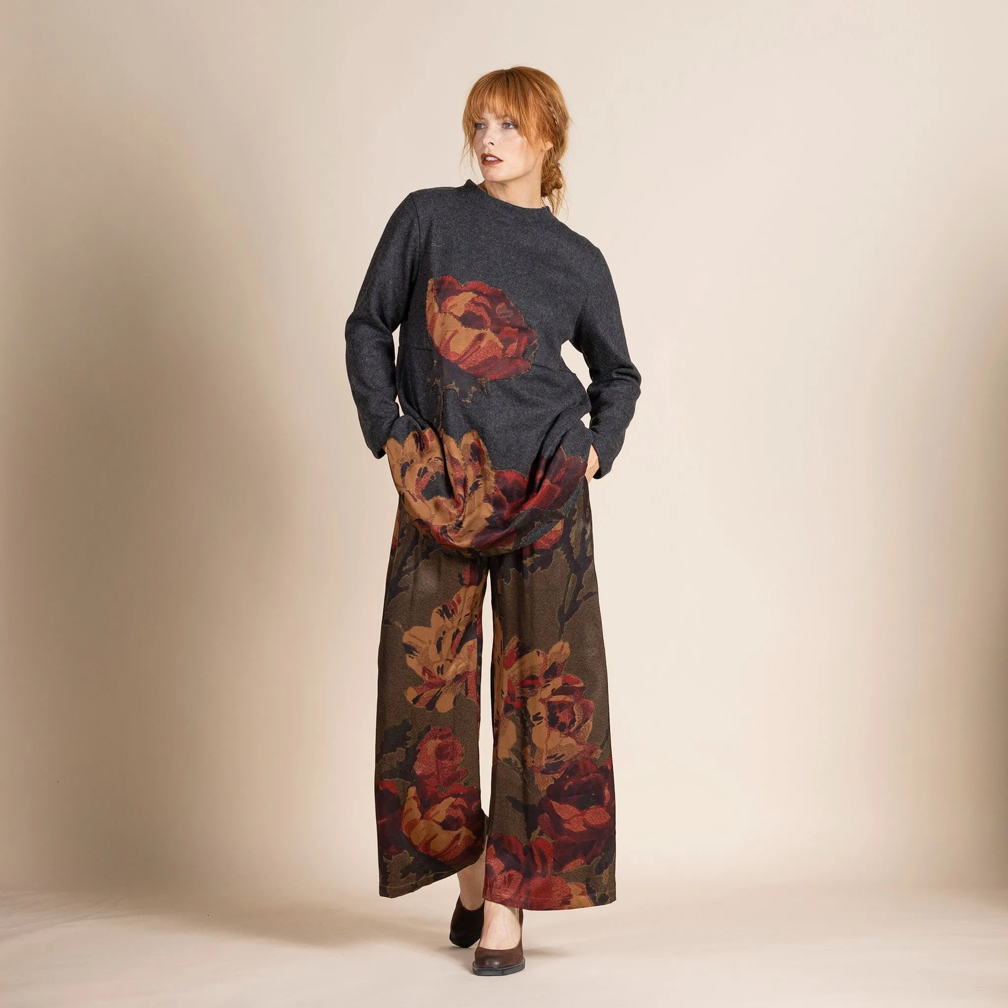 felt damask roses anna jumper