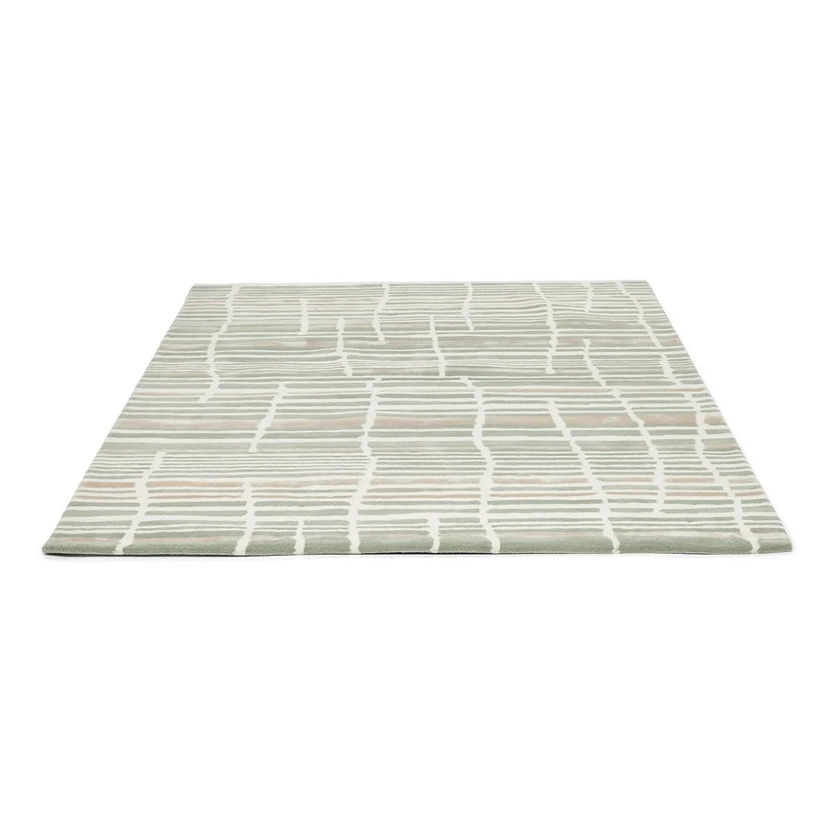 Florence Broadhurst Turtle Shell Striped Rug - Jade