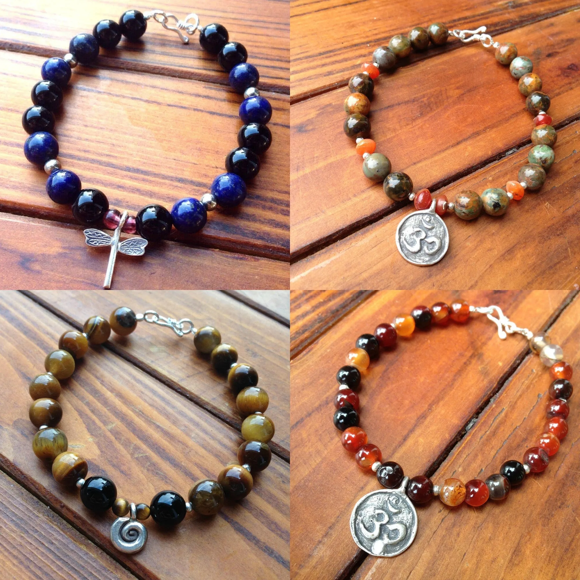 Hand Made Tibetan Om Mala With Carnelian Beads Bracelet