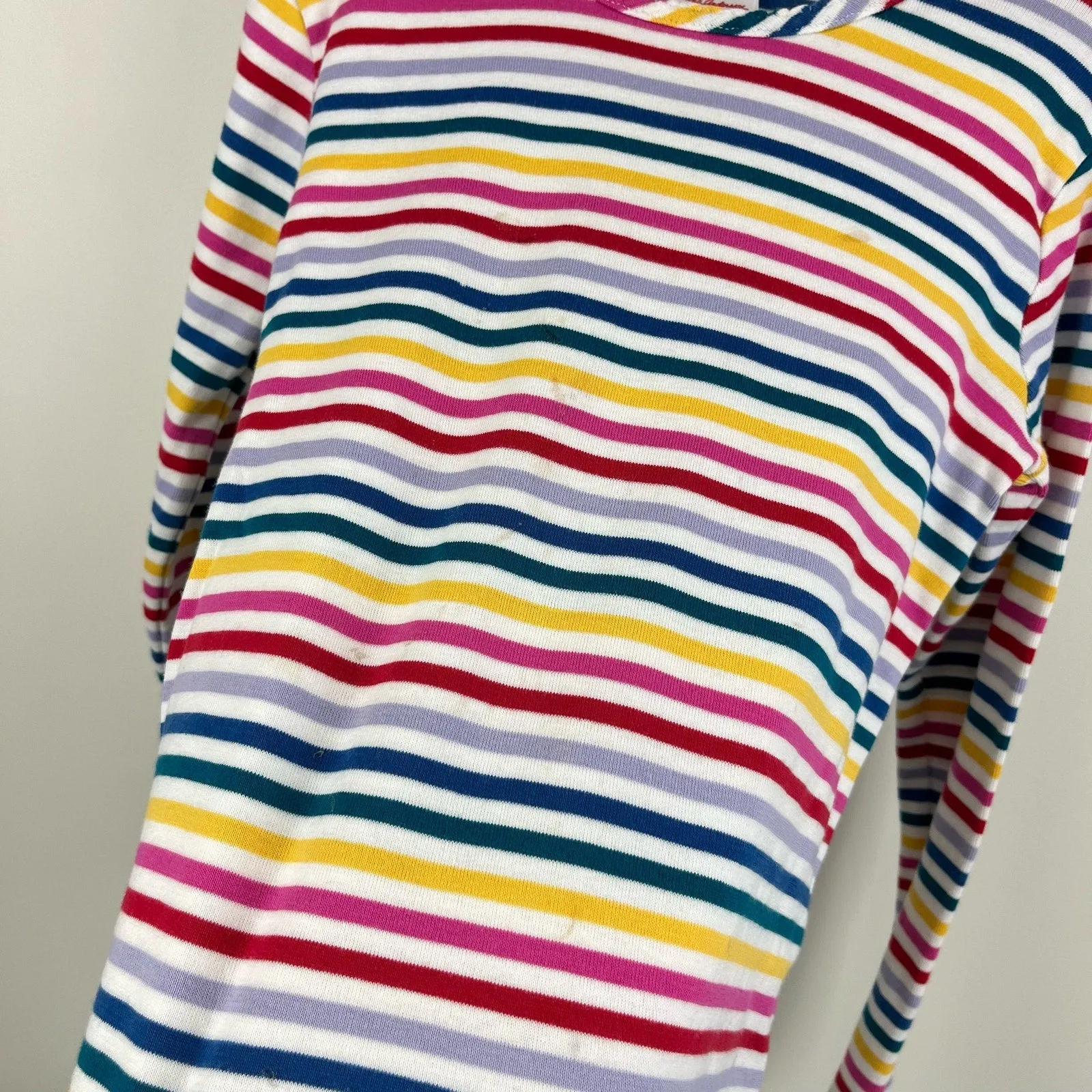 Hanna Andersson Girls Long Sleeve Rainbow Striped Tee 130 cm 8