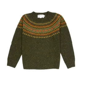 Harley Womens Fair Isle Yoke Jumper in Glenugie Nep - Harris Colour