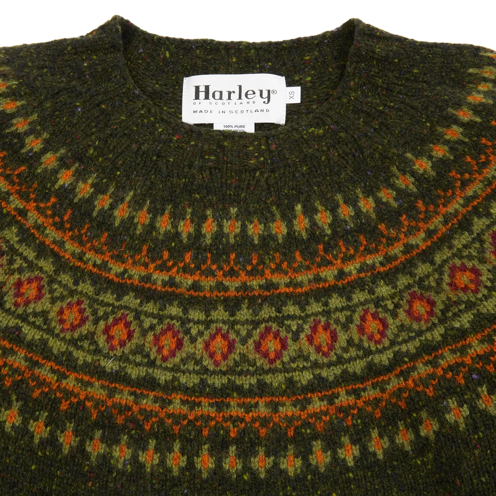 Harley Womens Fair Isle Yoke Jumper in Glenugie Nep - Harris Colour