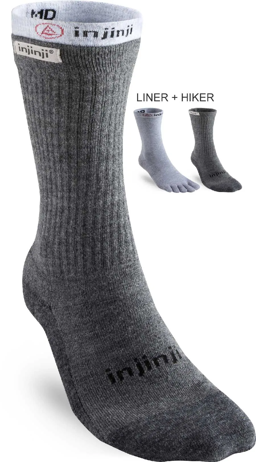 Injinji Merino Wool Liner Hiker Socks {INJ-333378}
