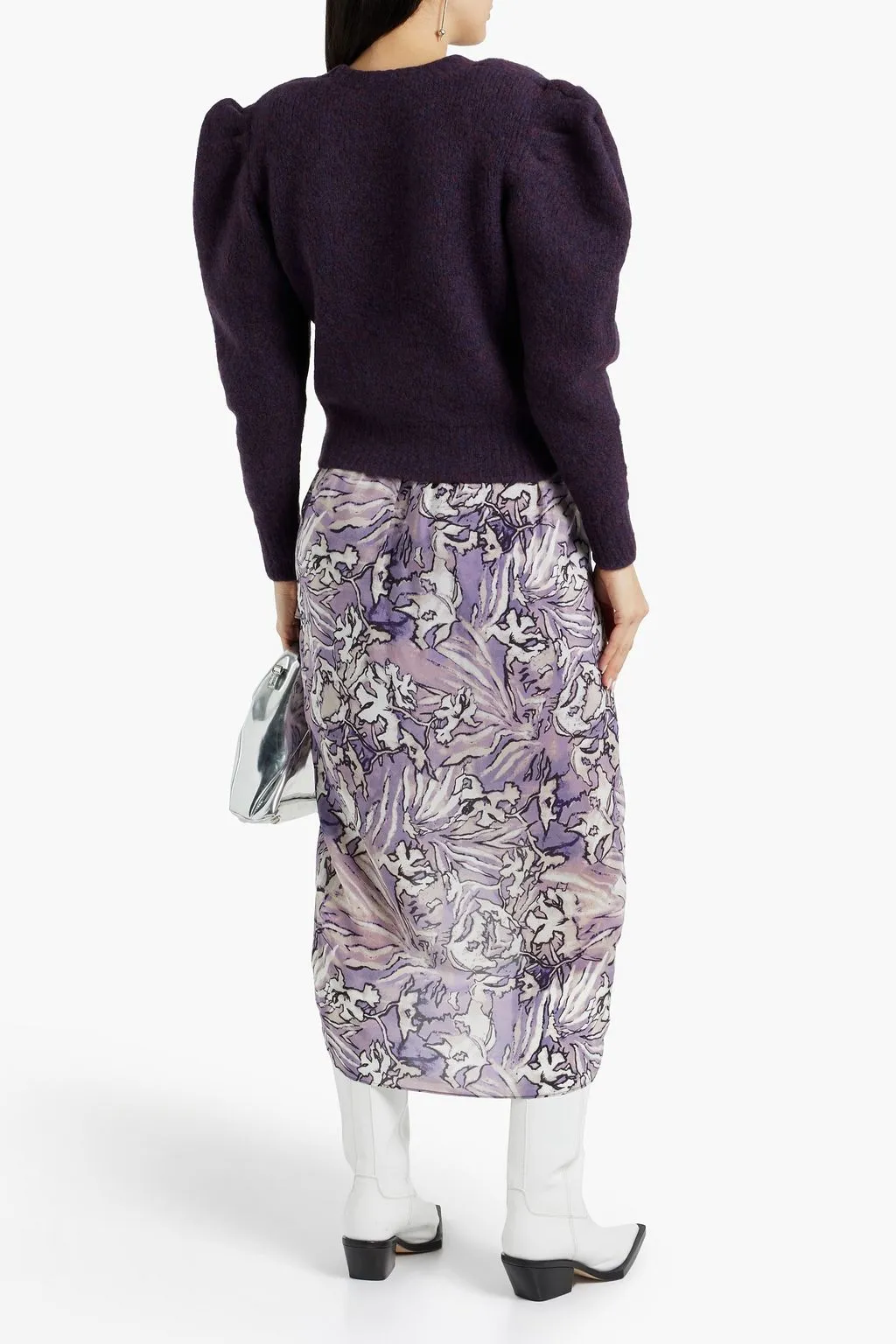 IRO brushed wool blend sweater, grape