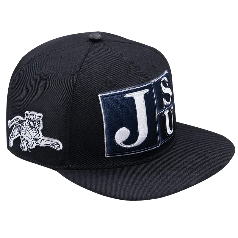 JACKSON STATE UNIVERSITY CLASSIC UNISEX STACKED LOGO WOOL SNAPBACK (BLACK)