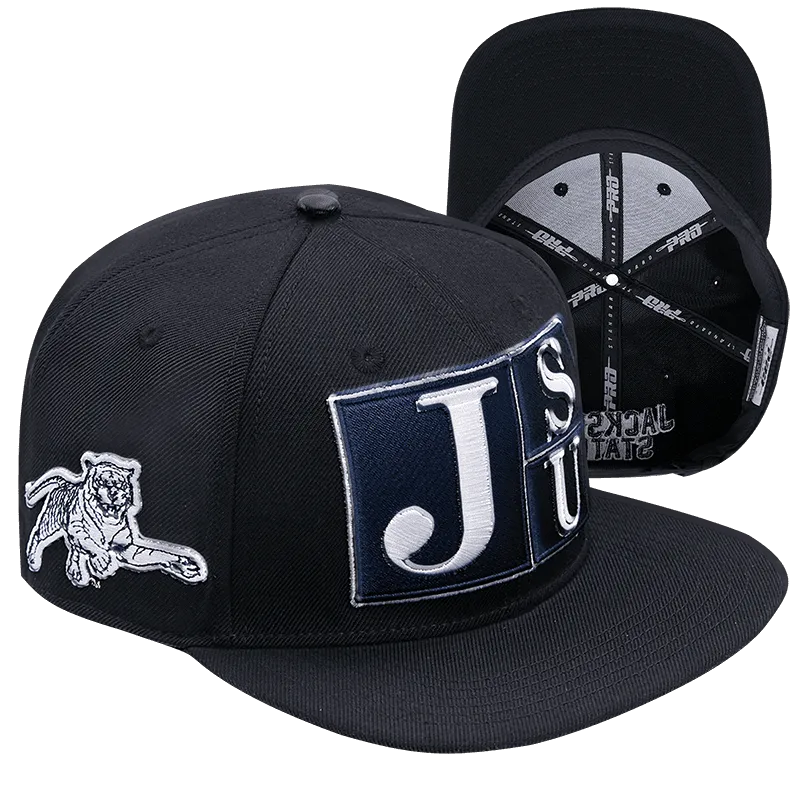 JACKSON STATE UNIVERSITY CLASSIC UNISEX STACKED LOGO WOOL SNAPBACK (BLACK)