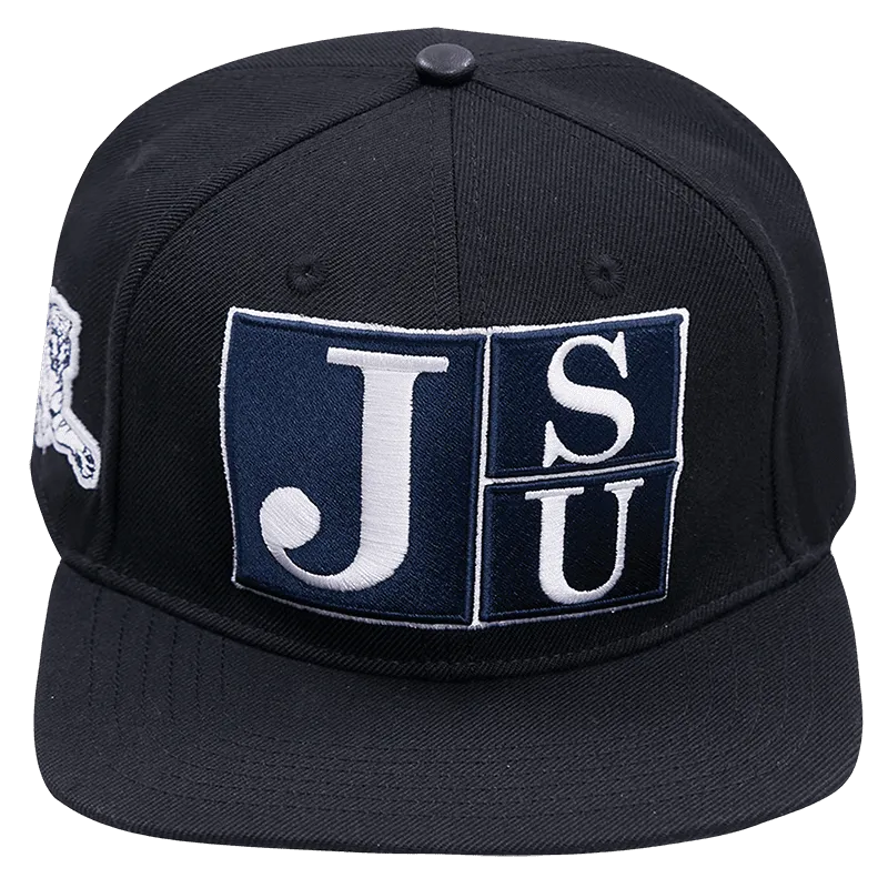 JACKSON STATE UNIVERSITY CLASSIC UNISEX STACKED LOGO WOOL SNAPBACK (BLACK)