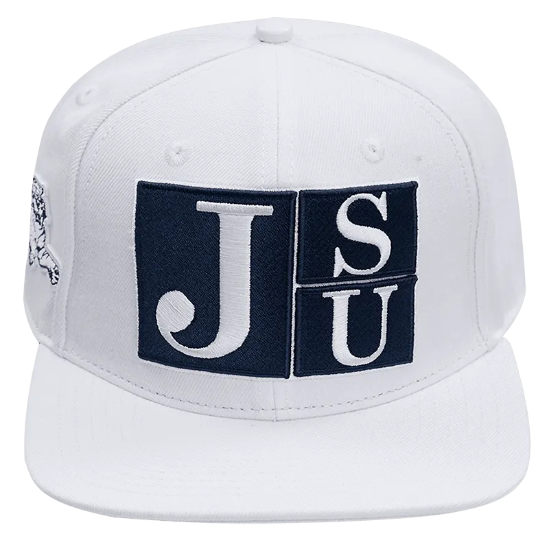 JACKSON STATE UNIVERSITY CLASSIC UNISEX STACKED LOGO WOOL SNAPBACK (WHITE)