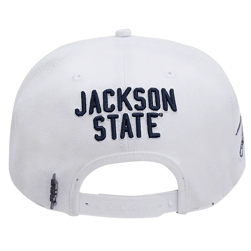 JACKSON STATE UNIVERSITY CLASSIC UNISEX STACKED LOGO WOOL SNAPBACK (WHITE)