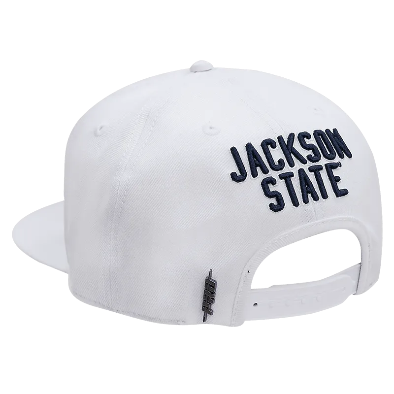 JACKSON STATE UNIVERSITY CLASSIC UNISEX STACKED LOGO WOOL SNAPBACK (WHITE)