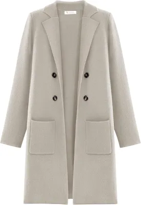 KIRUNDO Cardigan Sweaters for Women 2025 Fall Fashion Open Front Warm Thick Long Winter Coats Jackets Decorative Buttons