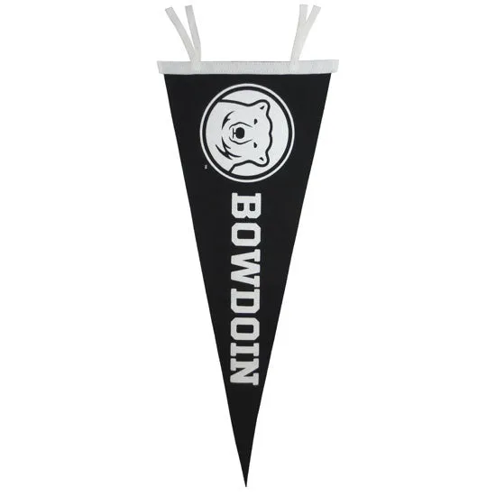 Large Bowdoin Pennant with Mascot Medallion