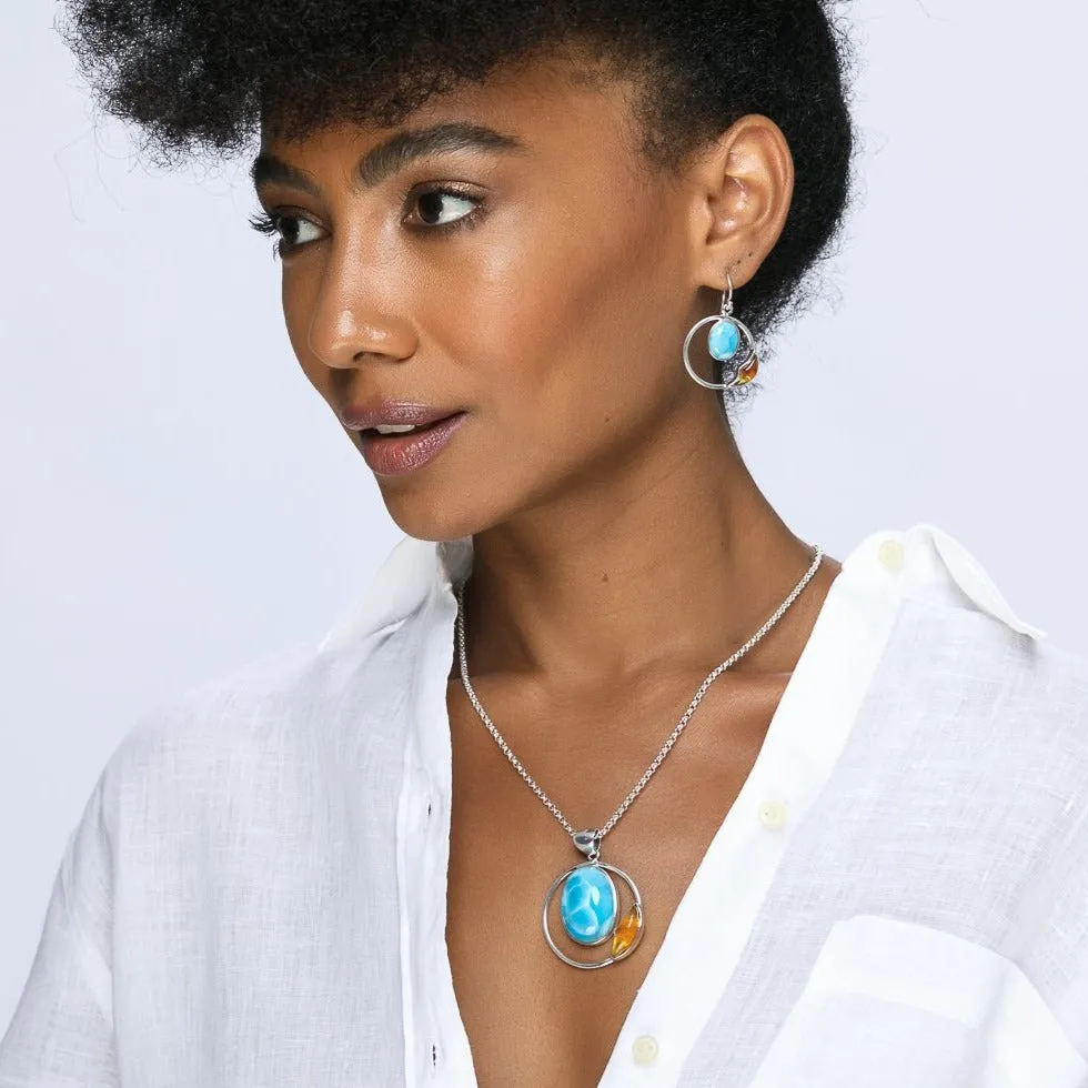 Larimar Amber Earrings Isleña