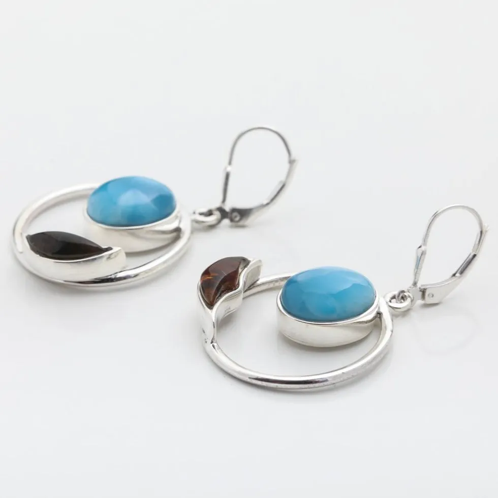 Larimar Amber Earrings Isleña