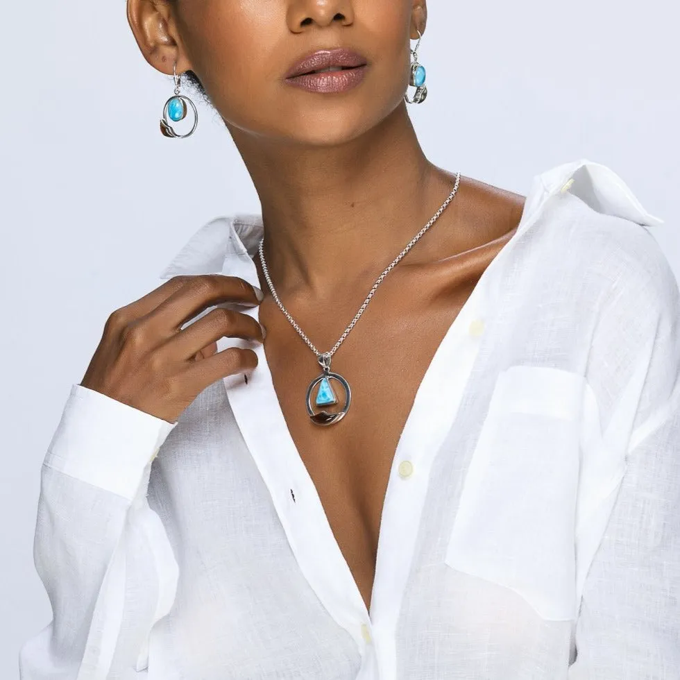 Larimar Amber Earrings Isleña