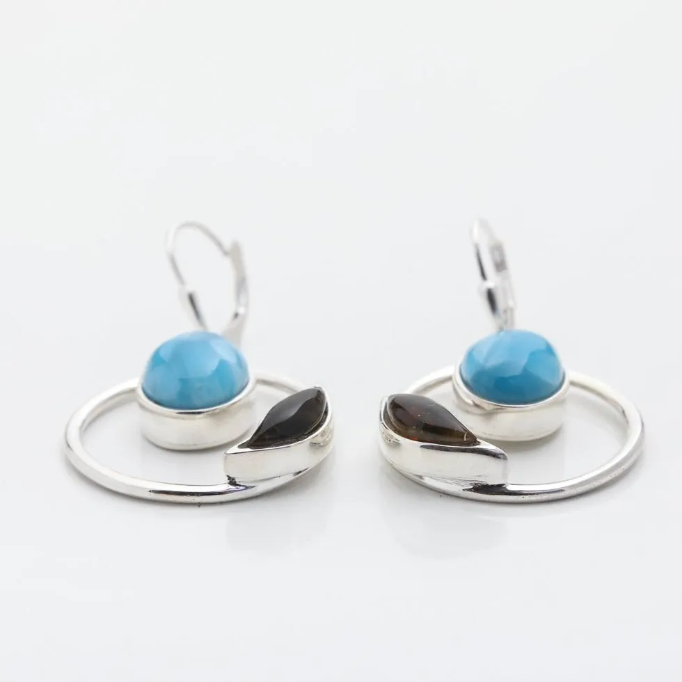 Larimar Amber Earrings Isleña