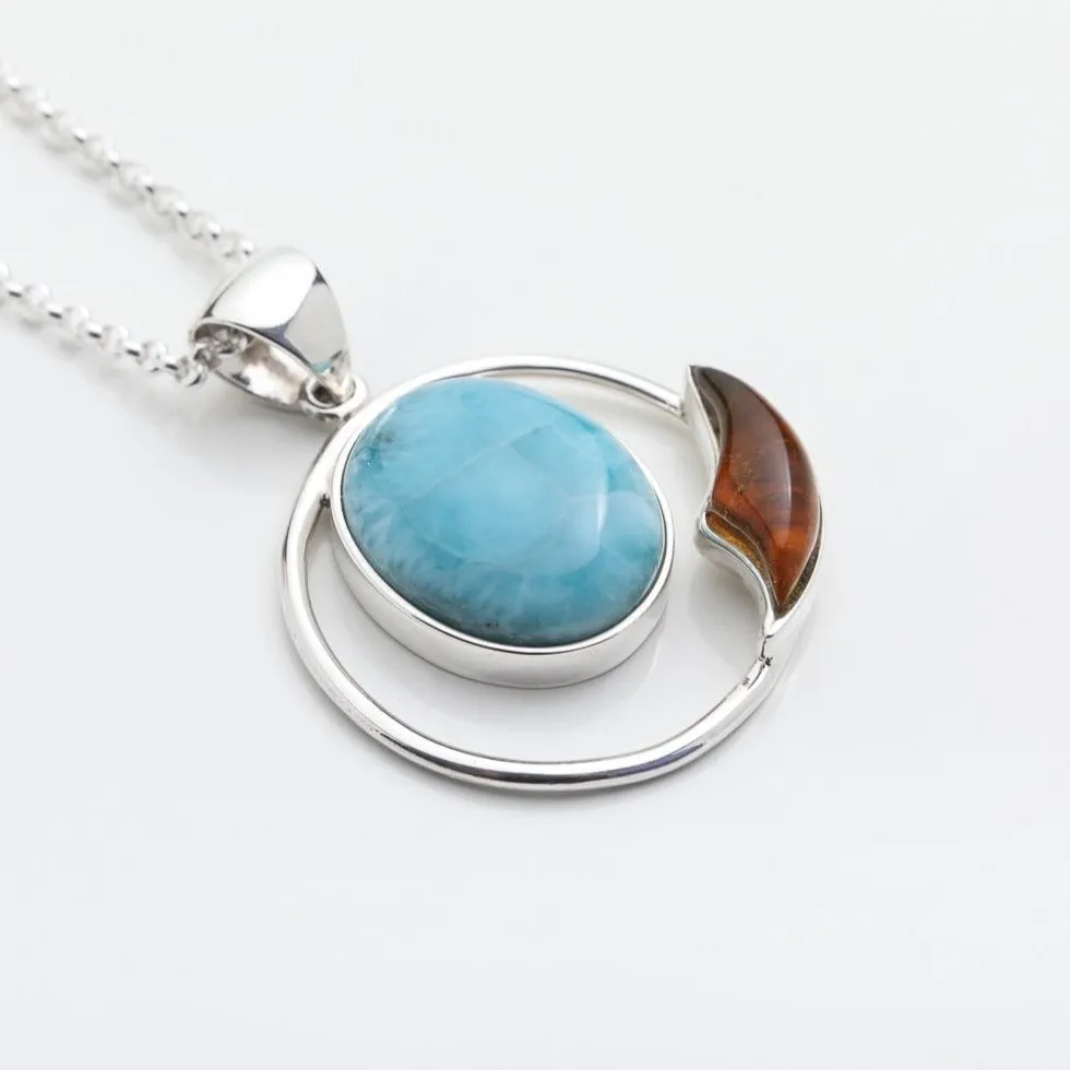 Larimar Amber Pendant Isleña III