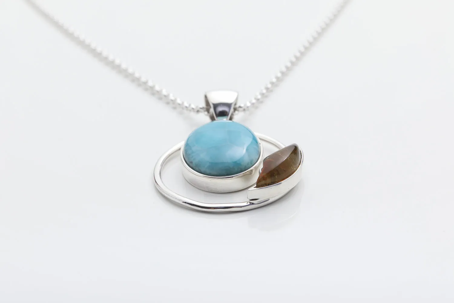 Larimar Amber Pendant Isleña III