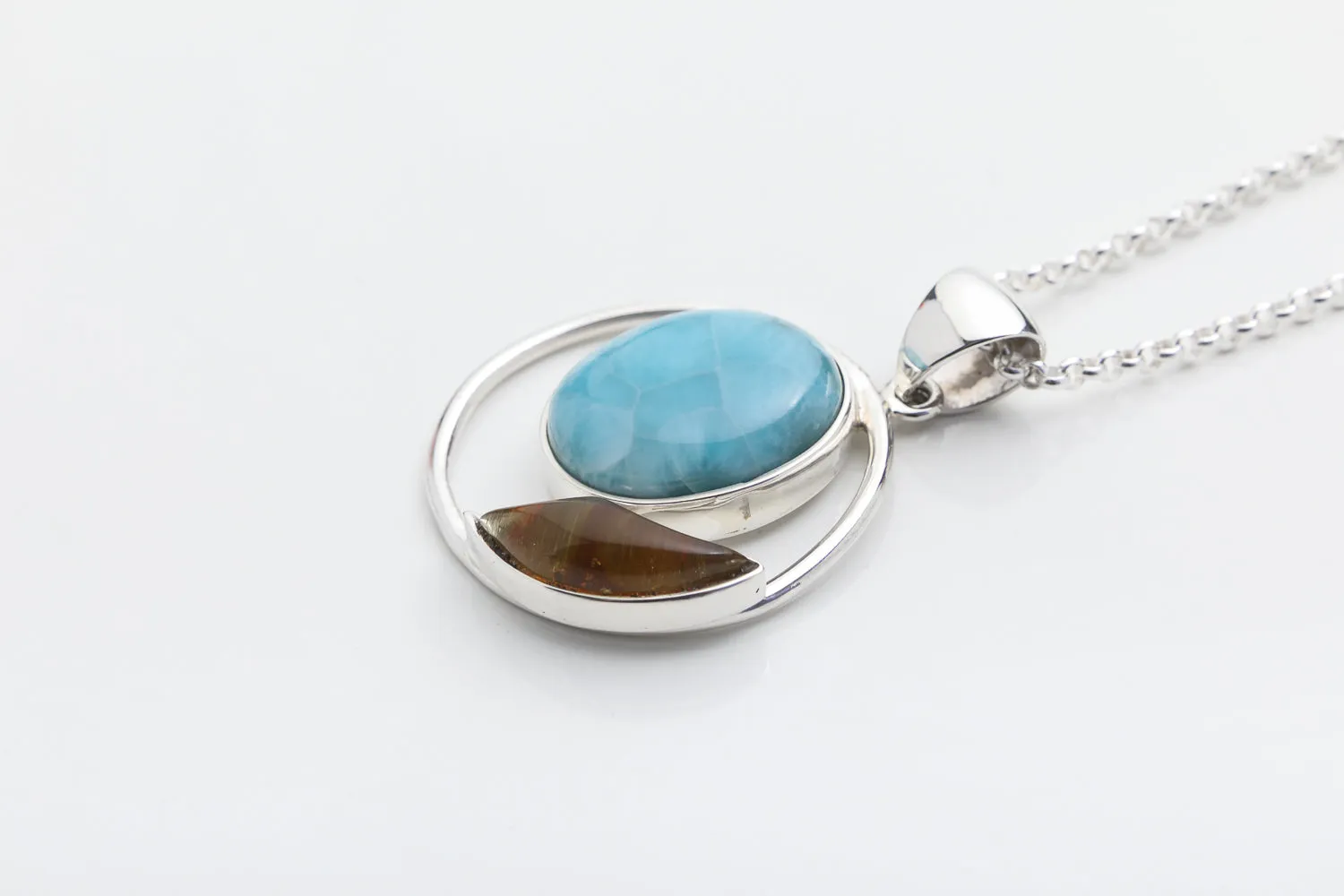 Larimar Amber Pendant Isleña III