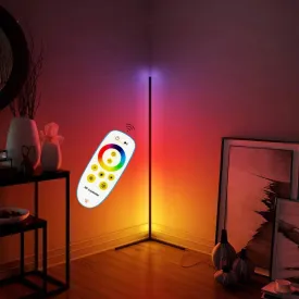 LED RGBW Corner Floor Lamp with Remote Warm White and Colours