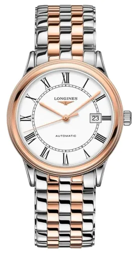 Longines Flagship Automatic Two-Tone Stainless Steel White Dial Date Mens Watch L4.984.3.91.7