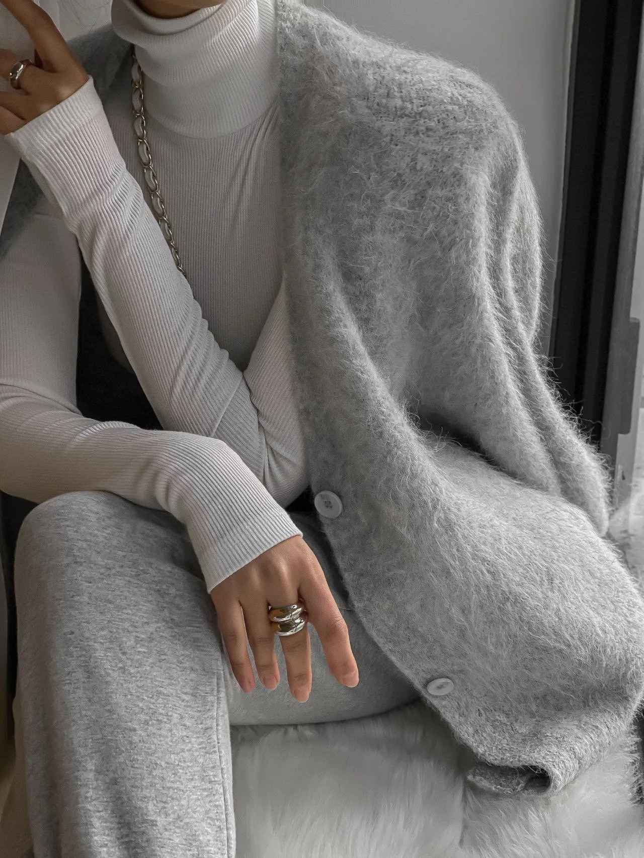 LUXE ALPACA OVERSIZED CARDIGAN