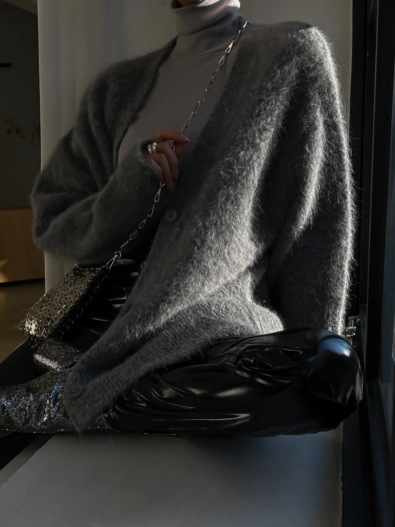 LUXE ALPACA OVERSIZED CARDIGAN