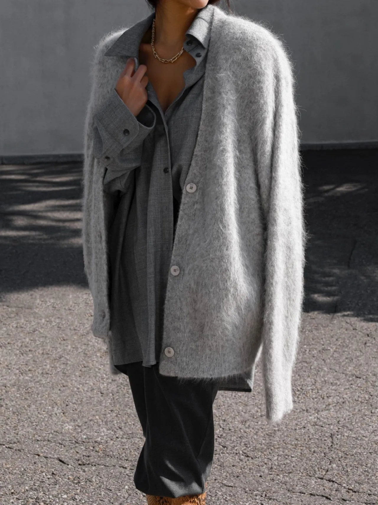 LUXE ALPACA OVERSIZED CARDIGAN