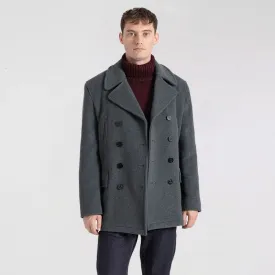 Men's Grey Wool Peacoat