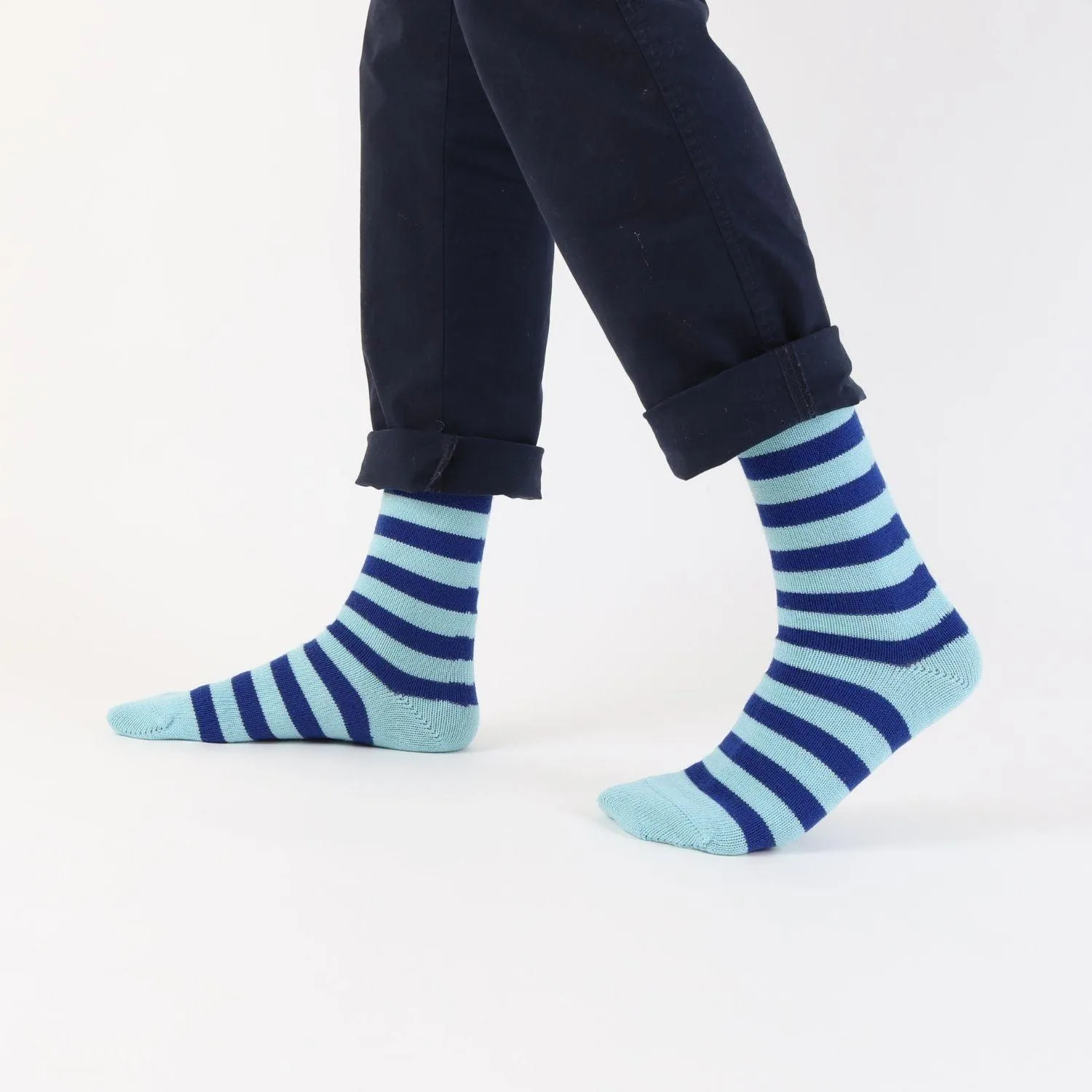 Men's Luxury Striped Cashmere & Cotton Socks