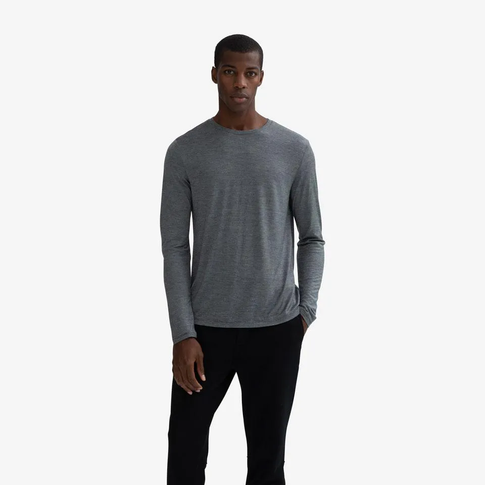 Men's Merino Wool Crew Neck Long Sleeve T-Shirt