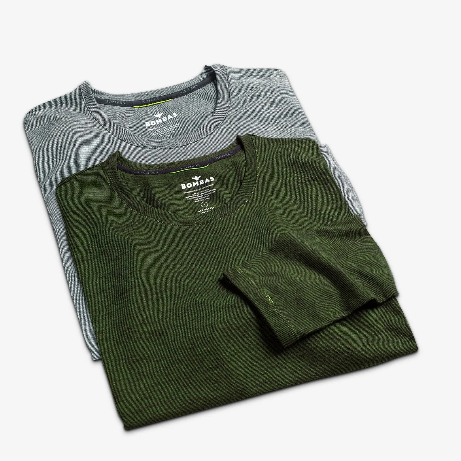 Men's Merino Wool Crew Neck Long Sleeve T-Shirt