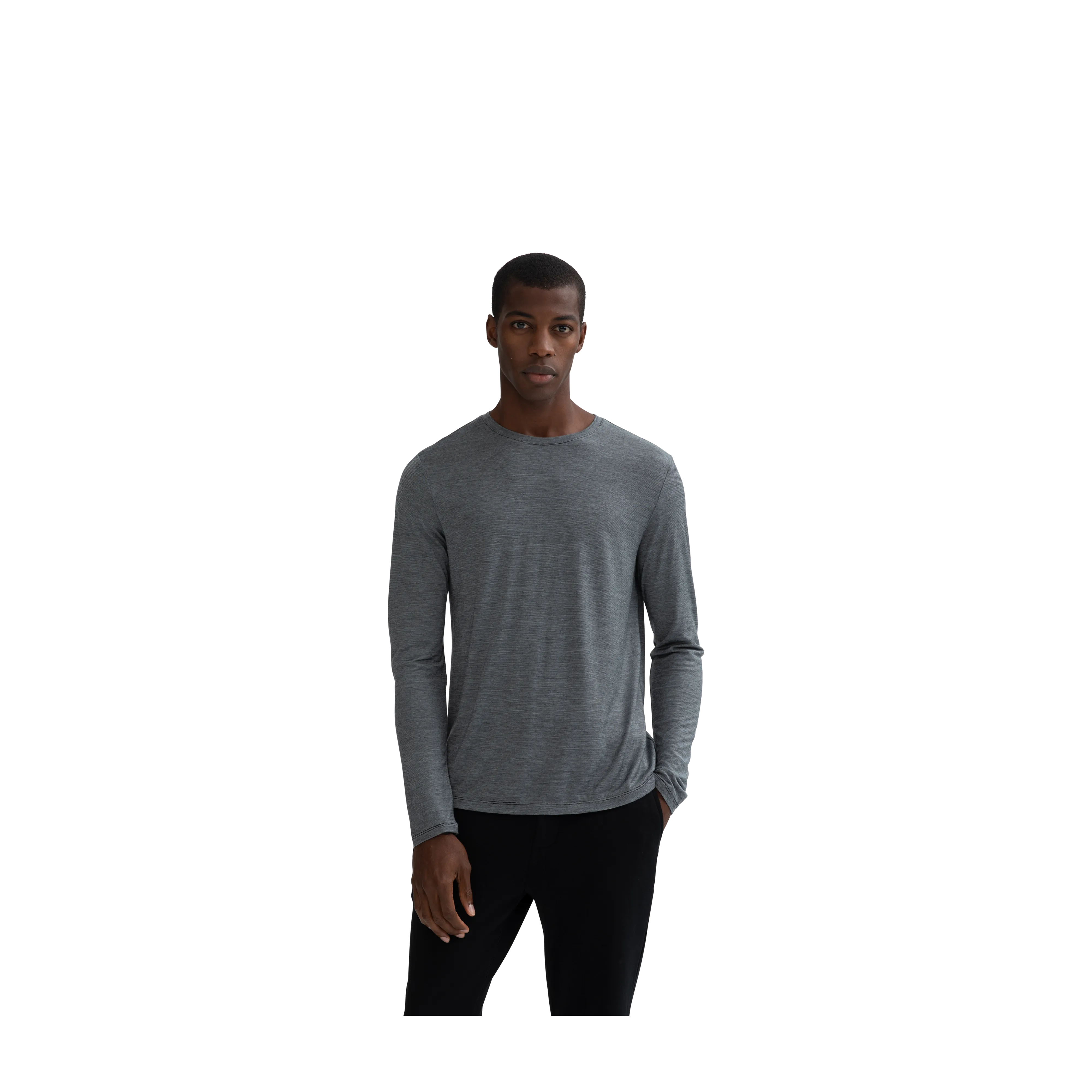 Men's Merino Wool Crew Neck Long Sleeve T-Shirt