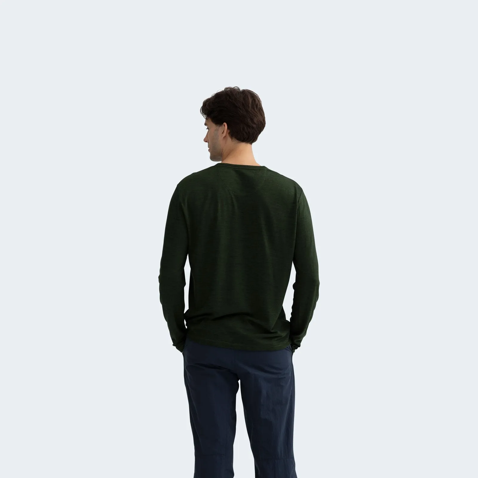 Men's Merino Wool Crew Neck Long Sleeve T-Shirt
