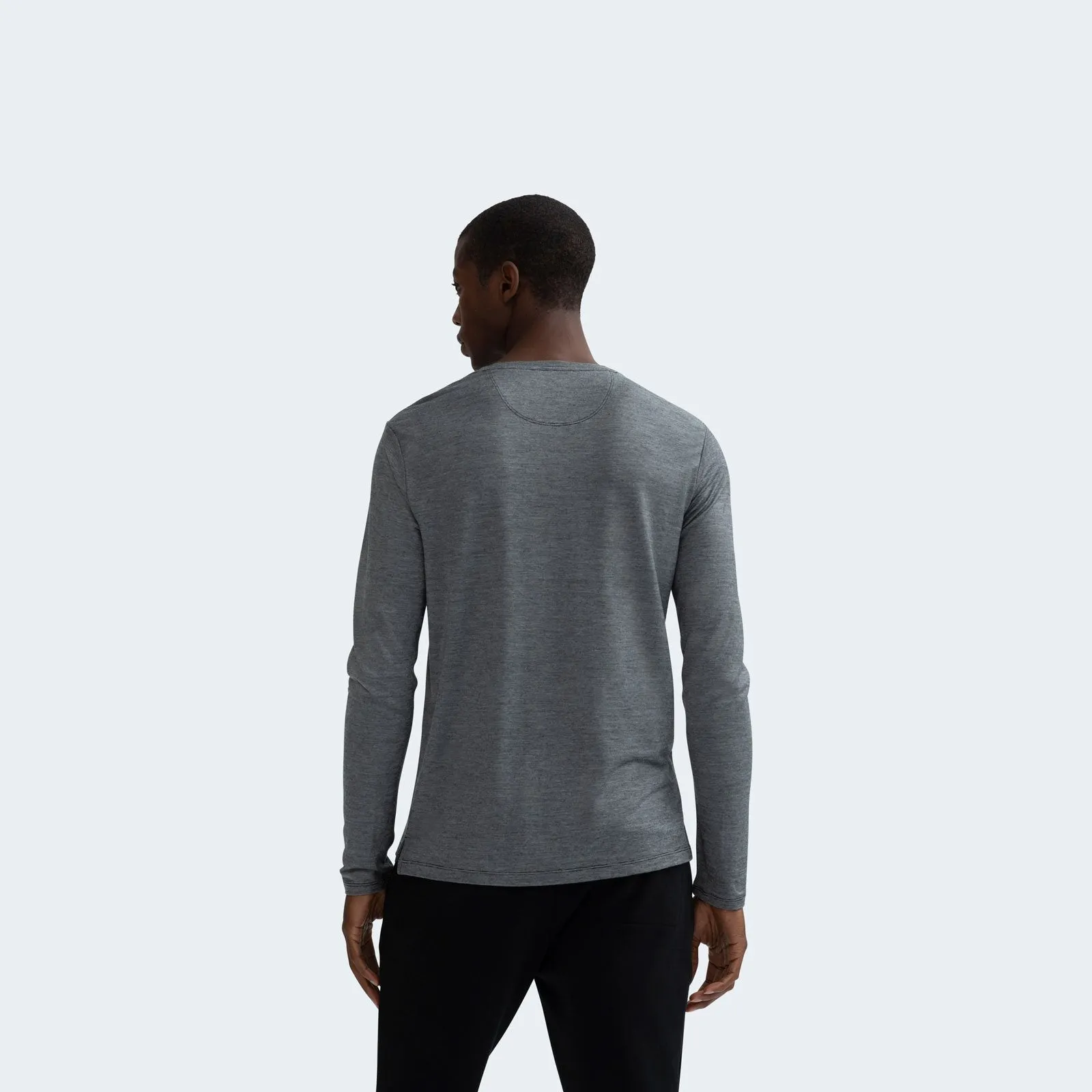 Men's Merino Wool Crew Neck Long Sleeve T-Shirt
