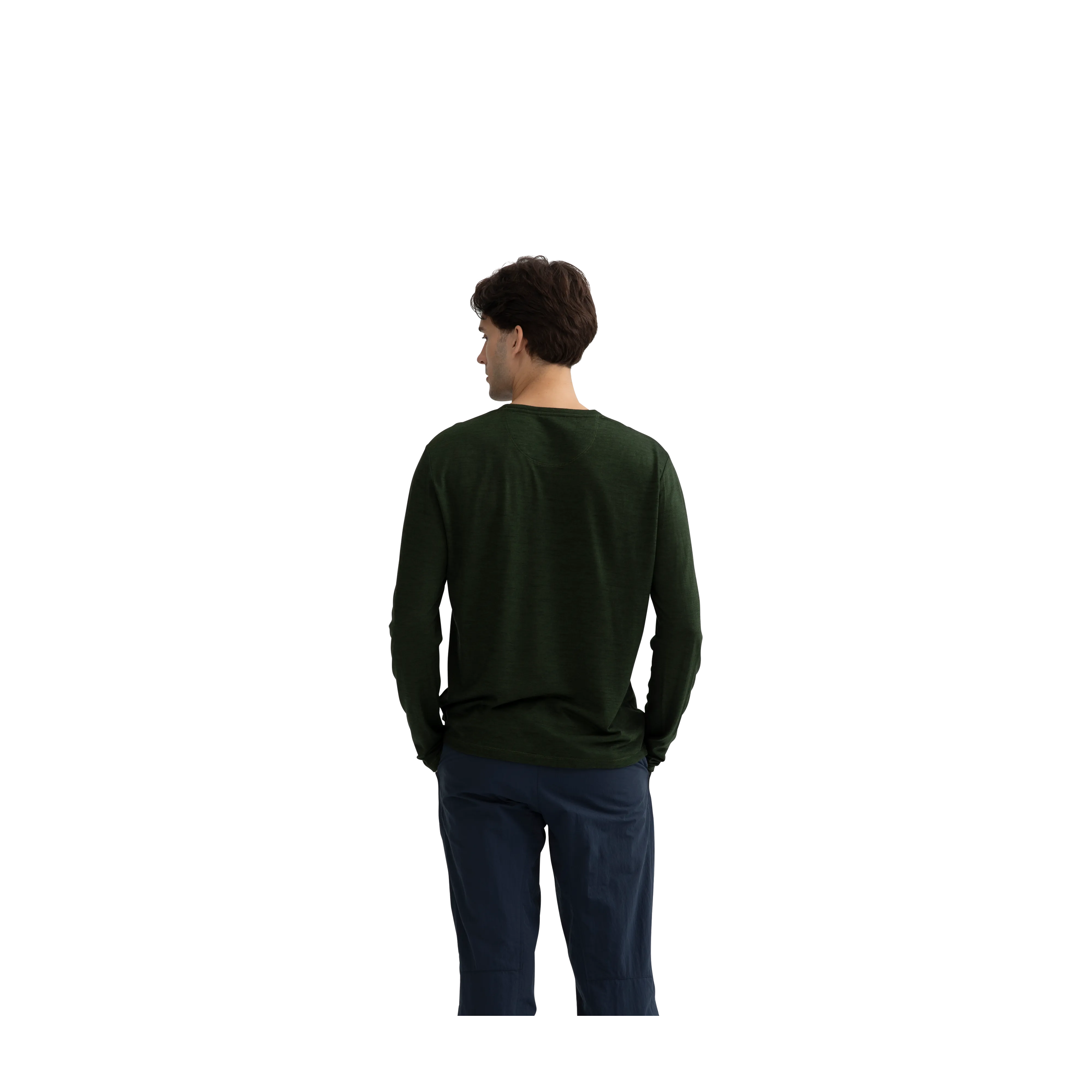 Men's Merino Wool Crew Neck Long Sleeve T-Shirt