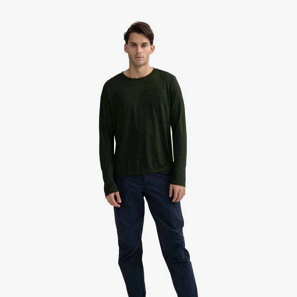 Men's Merino Wool Crew Neck Long Sleeve T-Shirt