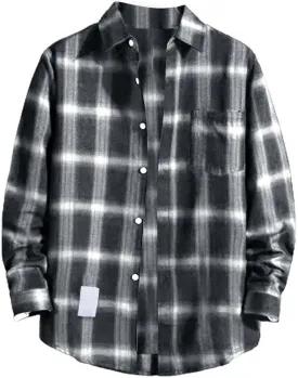 Mens Shirts Long Sleeve Casual 2025 T-Shirts Fashion Plaid Summer Classic Solid Tee Tops,Clothes,Y2K Summer Tops
